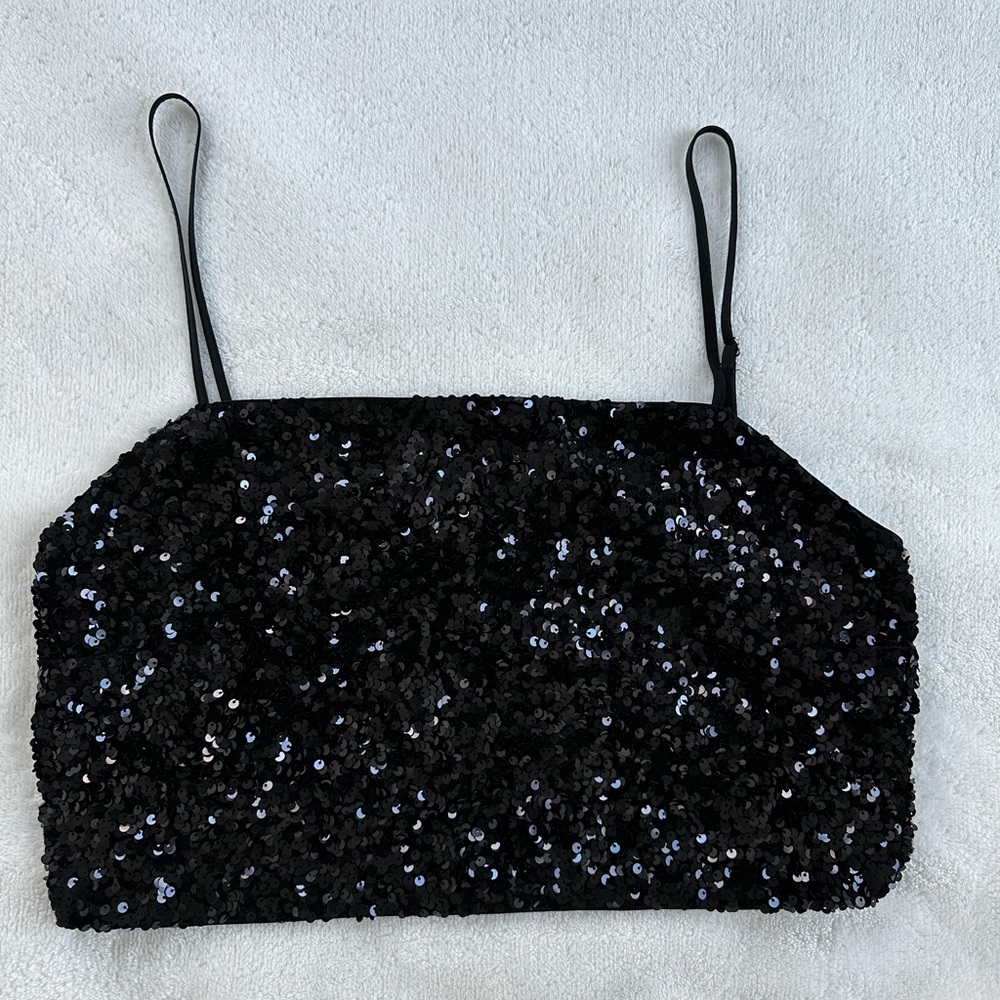 Black Sparkly Crop Top
